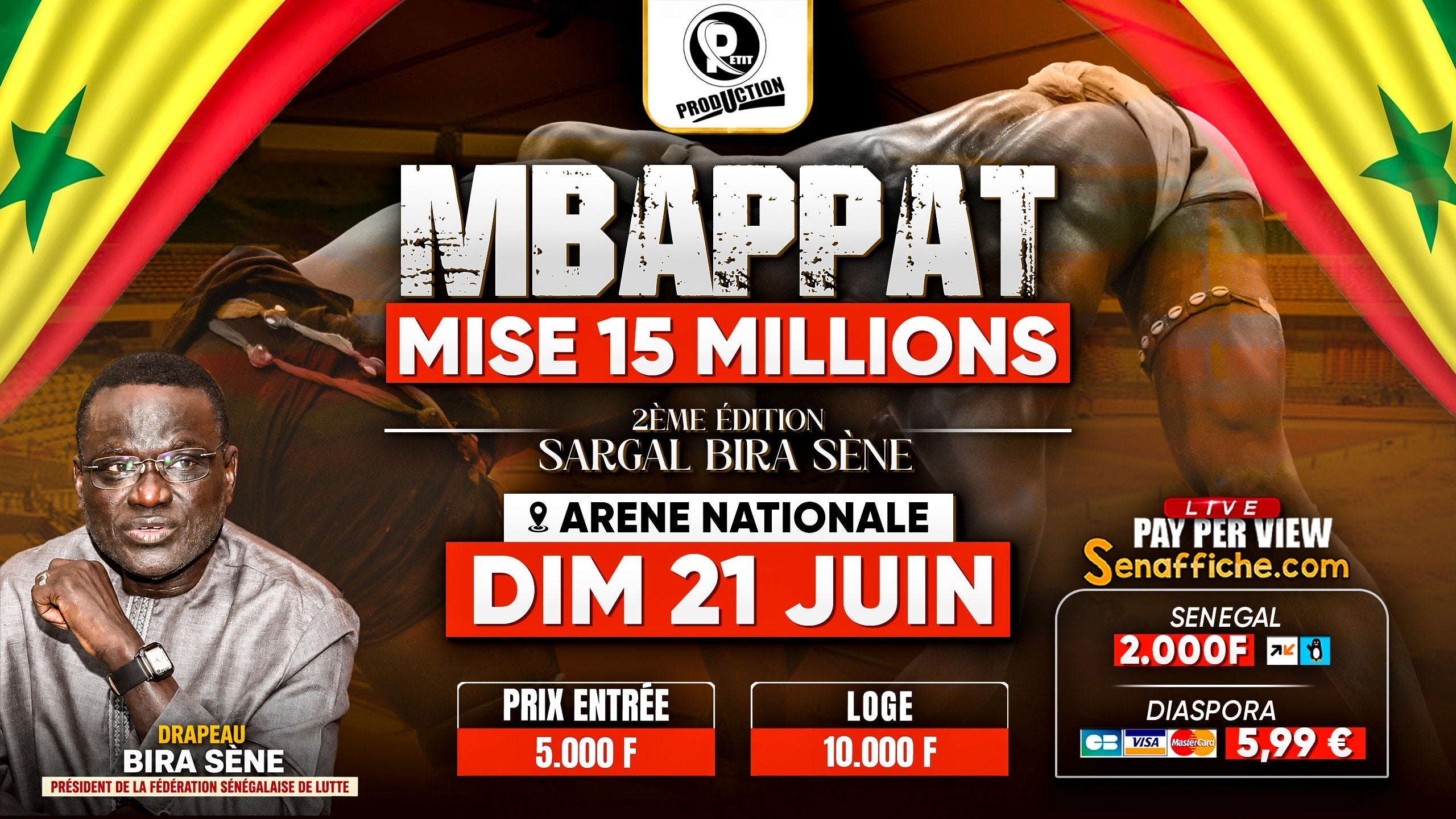 Gala de Lutte sénégalaise : MISE 15 MILLIONS