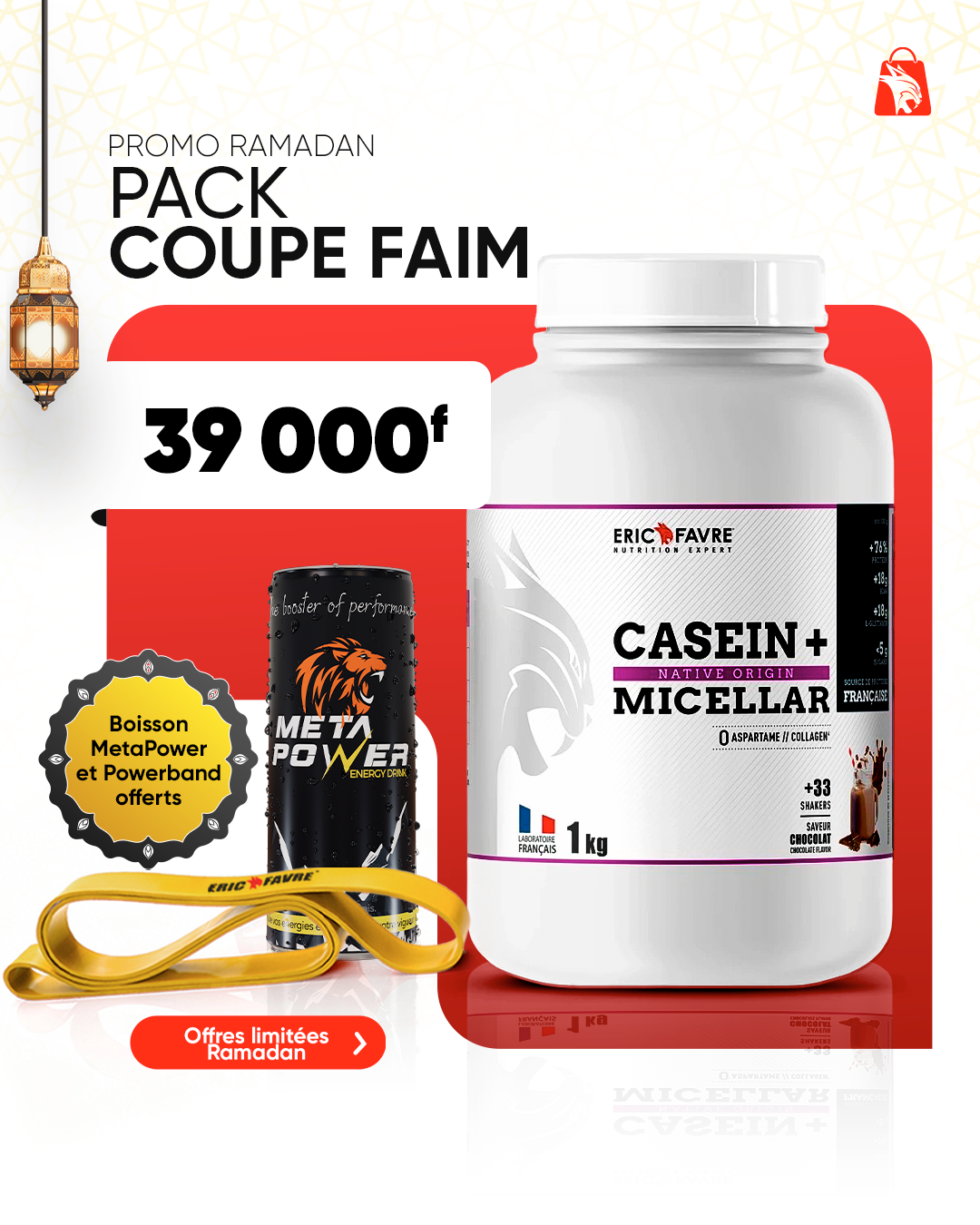 Special Promo Ramadan - Pack Coupe Faim - CASEIN+ – 1kg Chocolat